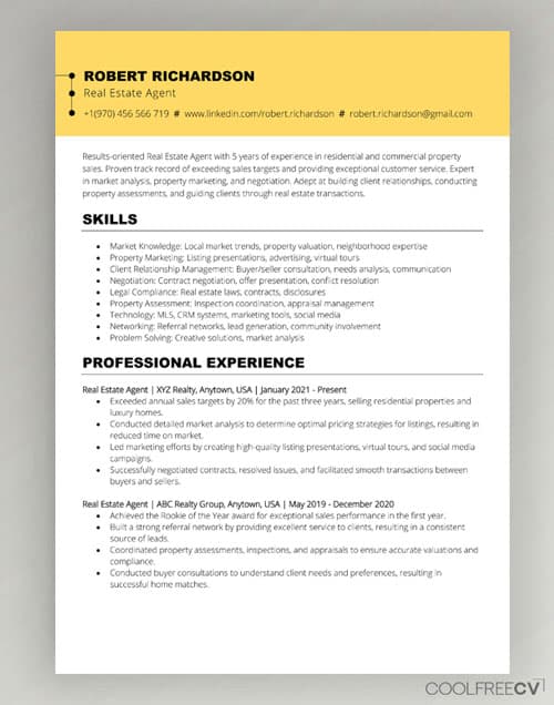 Resume Template Entry Level