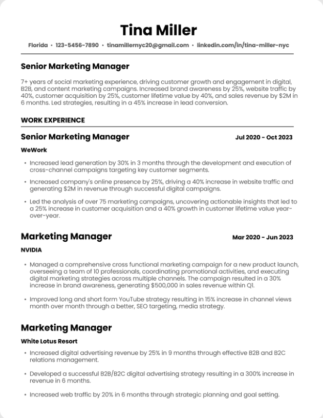 Resume Template Classic 1