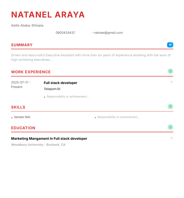 Resume Template Classic 3
