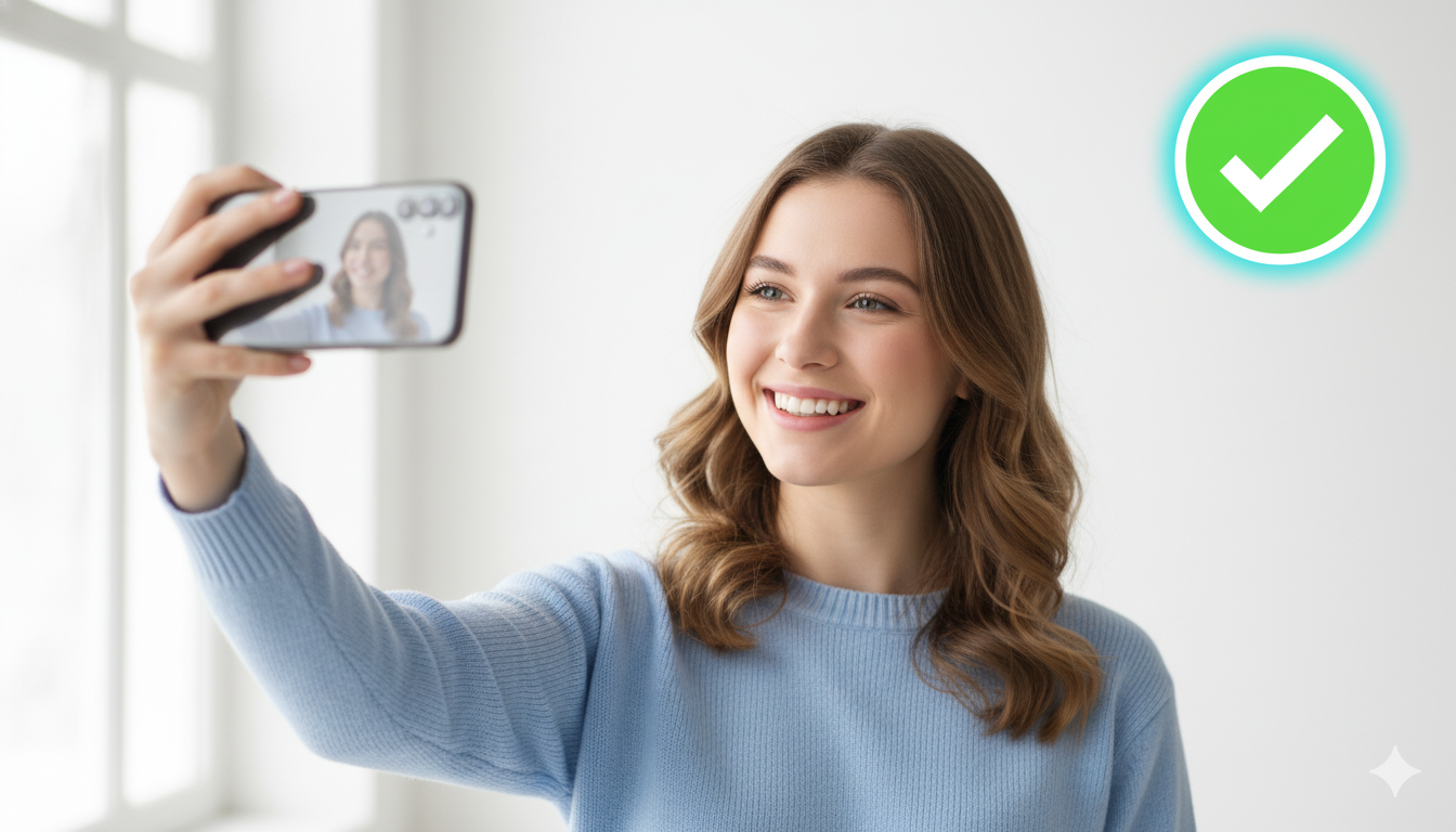 A clear, well-lit example of a good selfie or portrait.